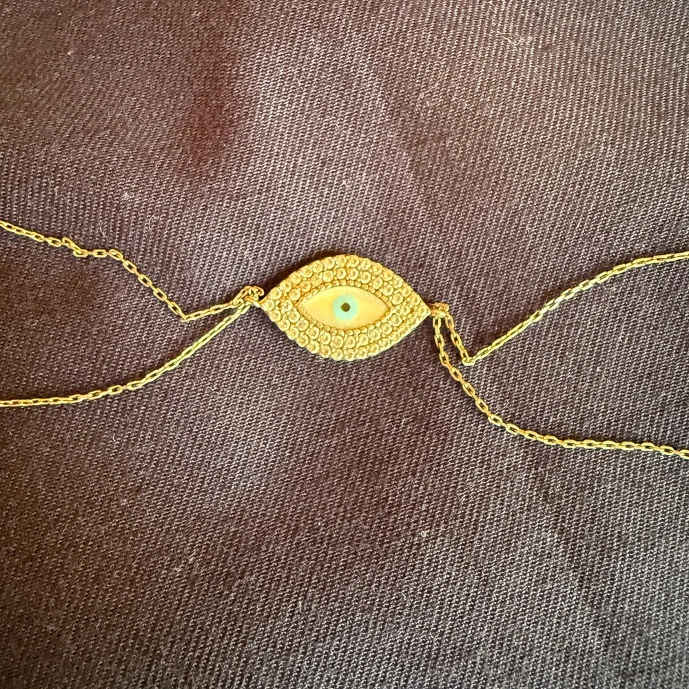 Gold sparkly Evil Eye Bracelet